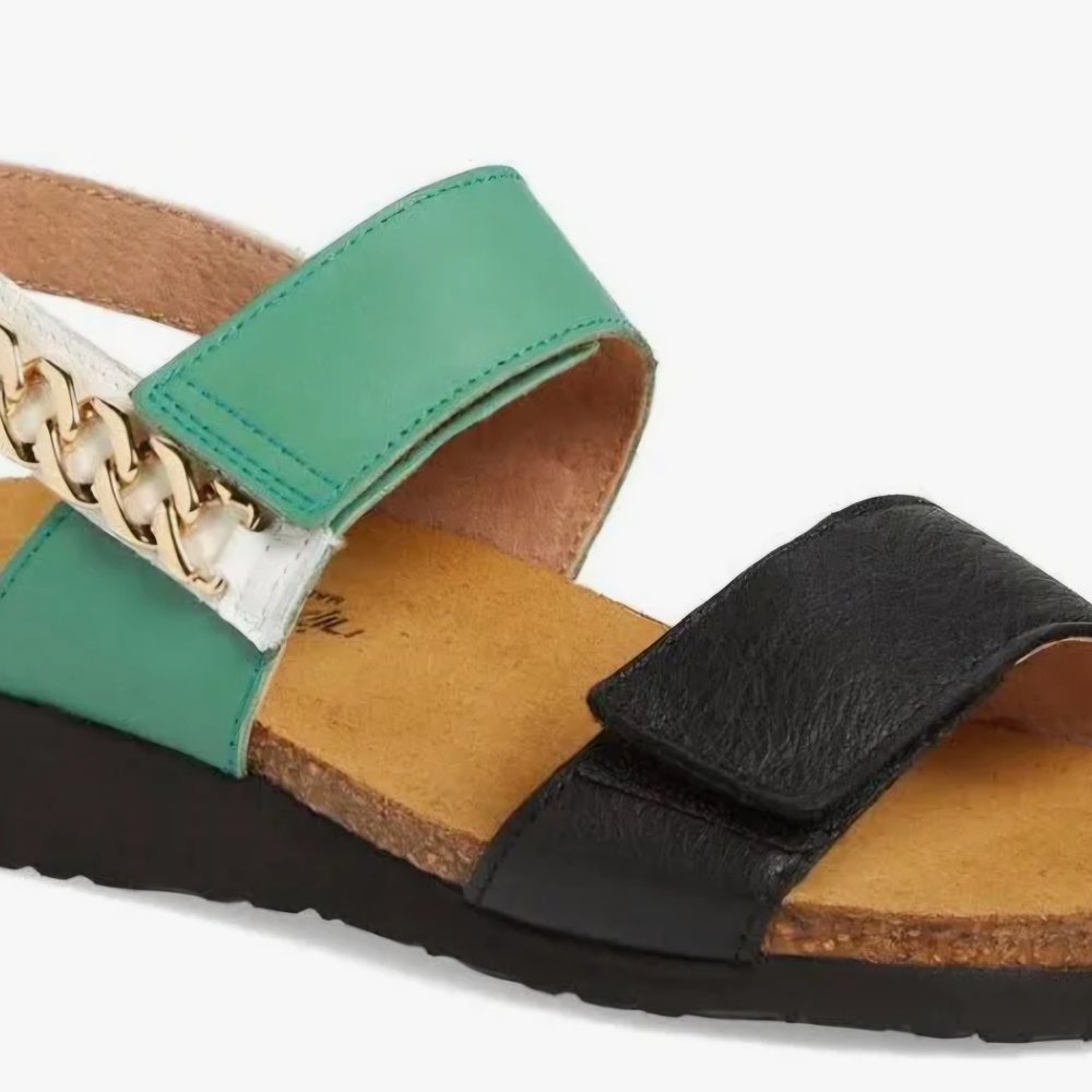 Naot Green and Black Sandals